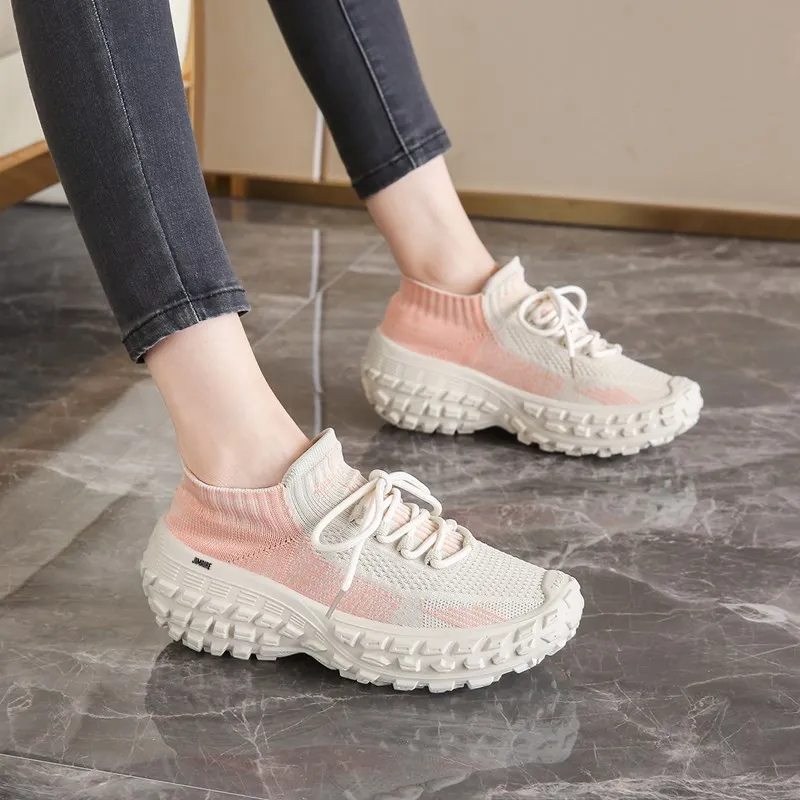 King Jinmai Breathable Mid Top Chunky Sneakers Women's-1