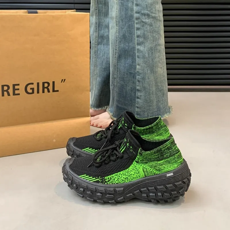 King Jinmai Breathable Mid Top Chunky Sneakers Women's-6