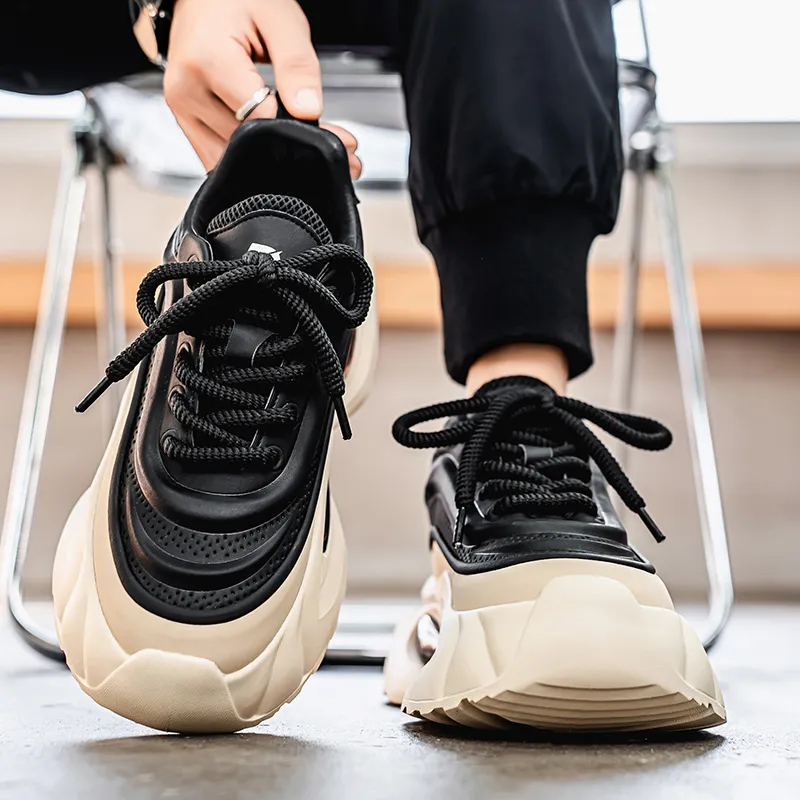 King Jinmai Cushioning Anti Slip And Wear Resistant Height Increasing Low Top Chunky Sneakers Men's-14