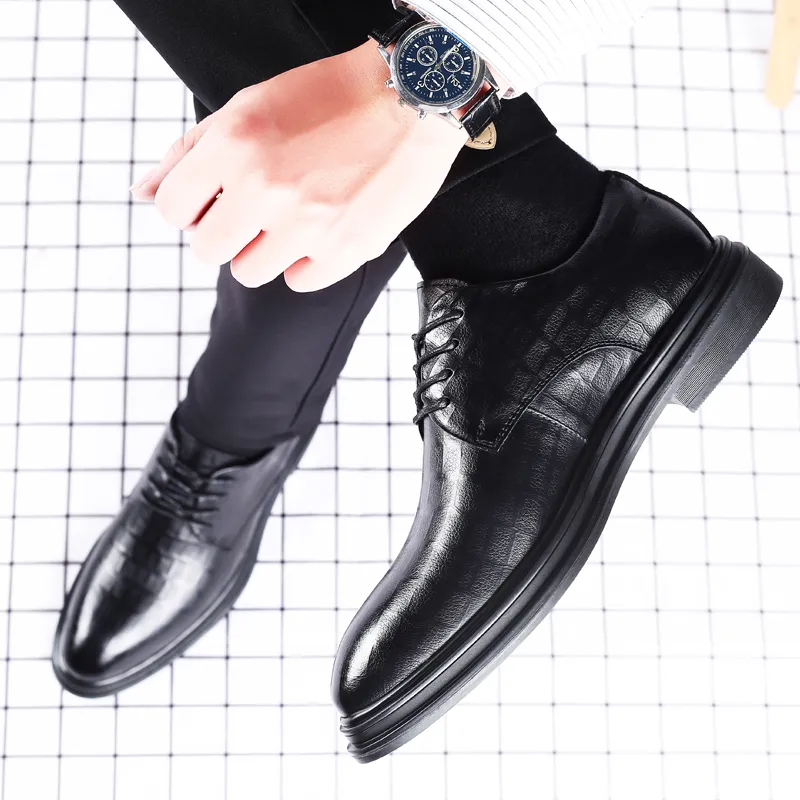 King Jinmai Dress Shoes Men Black-4
