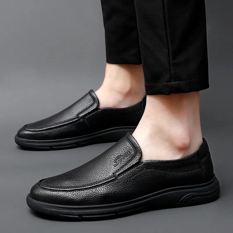 King Jinmai Casual Shoes Driving Shoes Comfortable Lightweight Men's Shoes Men's Black-6