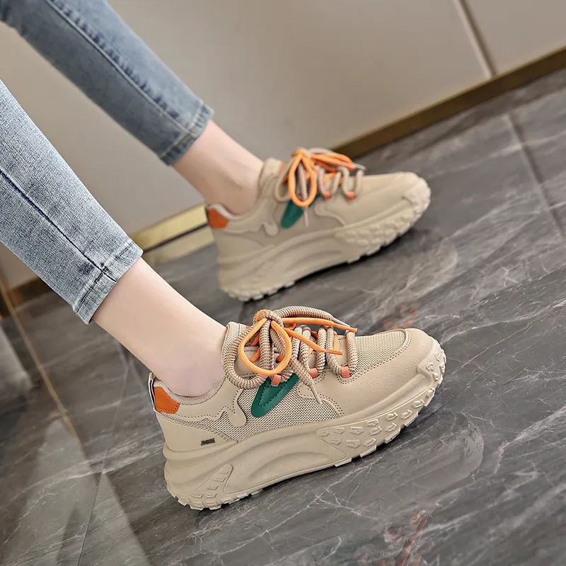 King Jinmai Slip Resistant Breathable Low Top Chunky Sneakers Women's-1