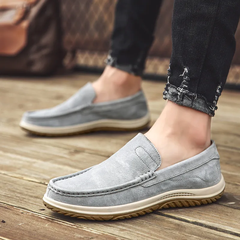 King Jinmai Men's Casual Shoes Men Low Top Gray/Sand-8