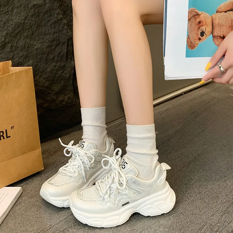 King Jinmai Breathable Coverage Low Top Chunky Sneakers Women's-12
