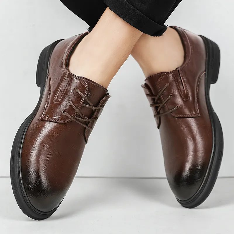 King Jinmai Dress Shoes Men's Black-15