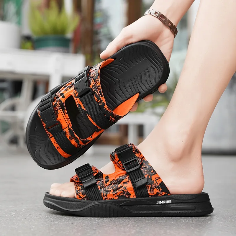 King Jinmai Rubber Sole Odor Resistant Slide Slippers Men's-8