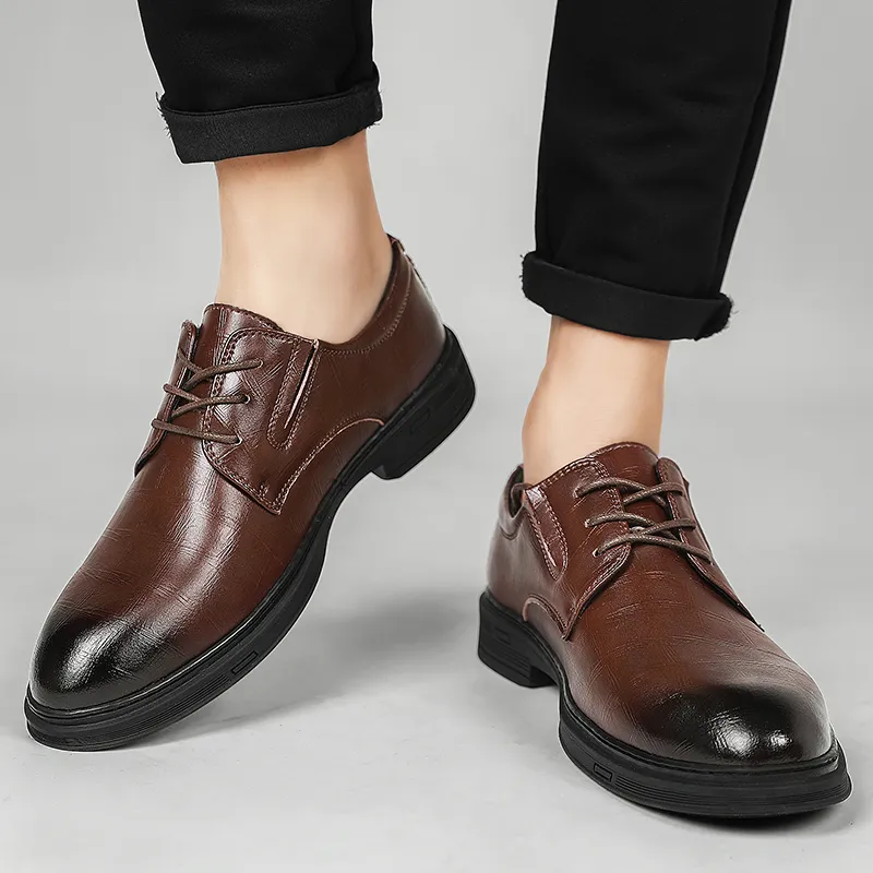 King Jinmai Dress Shoes Men's Black-14