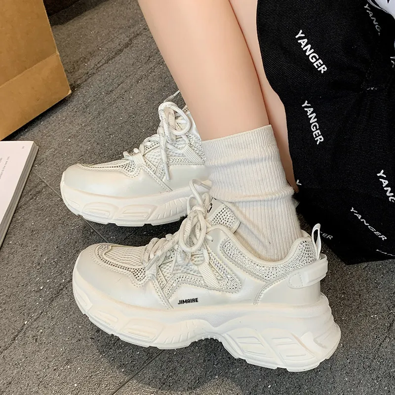 King Jinmai Breathable Coverage Low Top Chunky Sneakers Women's-10