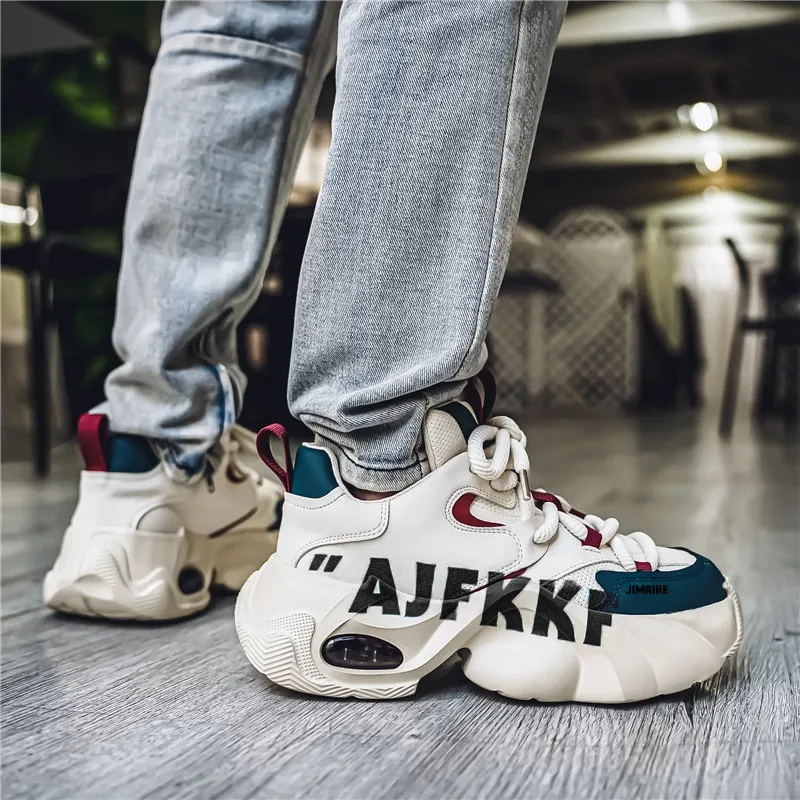 King Jinmai Anti Slip And Wear Resistant Height Increasing Low Top Chunky Sneakers Men's-7
