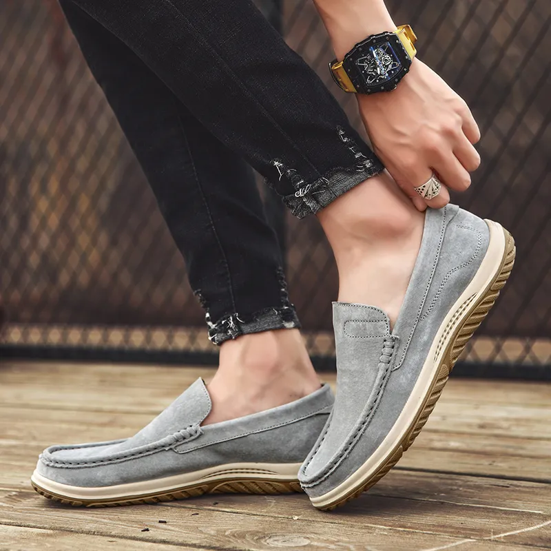 King Jinmai Men's Casual Shoes Men Low Top Gray/Sand-7