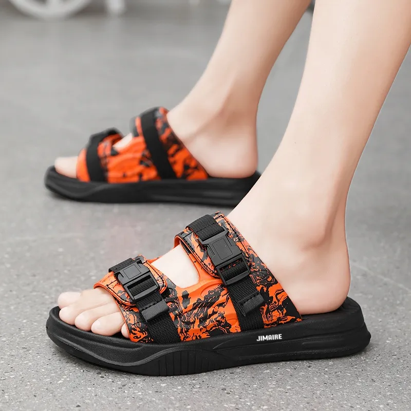 King Jinmai Rubber Sole Odor Resistant Slide Slippers Men's-6