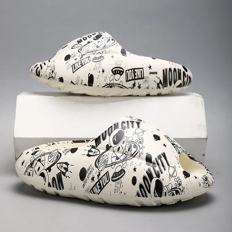 King Jinmai EVA Graffiti Slide Slippers Unisex-2