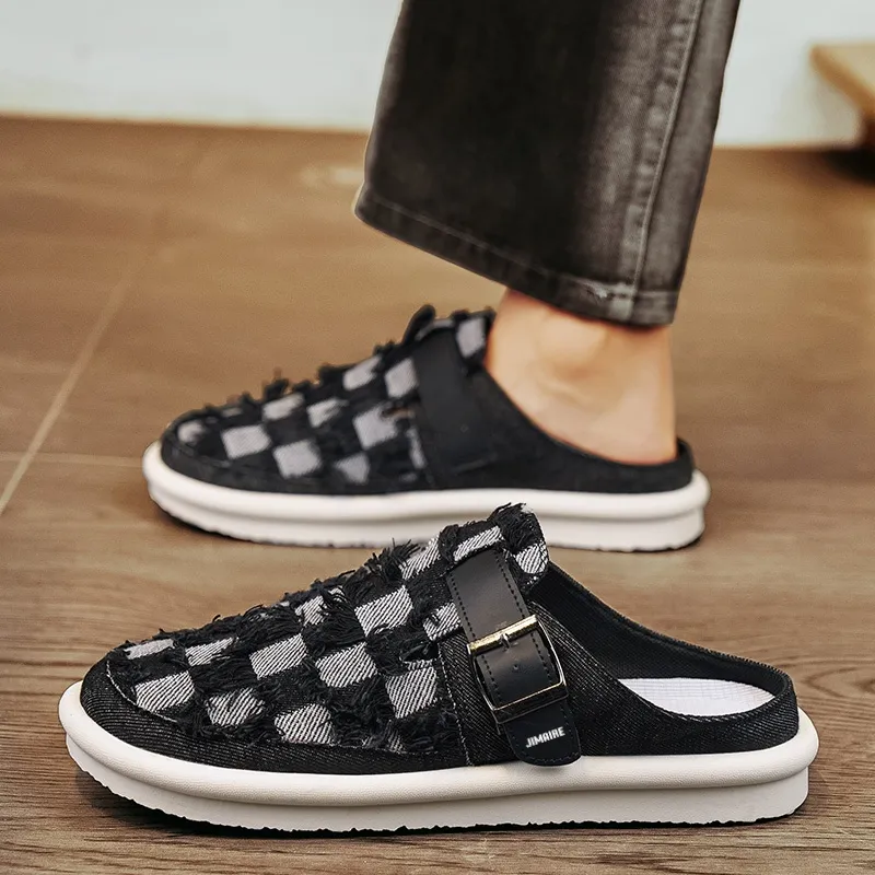 King Jinmai Stitching Slip Resistant Closed Toe Slippers Men's-10