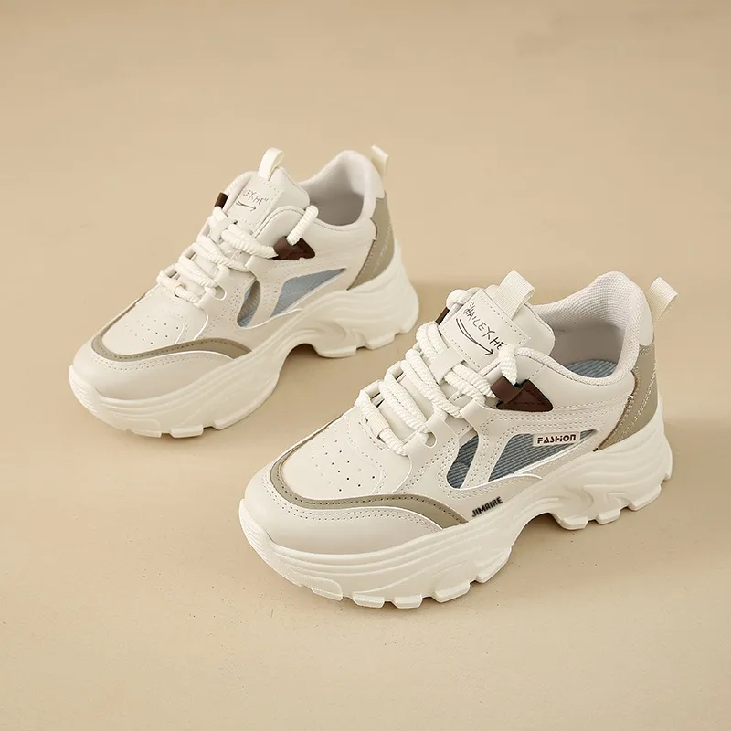 King Jinmai Breathable Height Increasing Abrasion Resistant Low Top Chunky Sneakers Women's-5