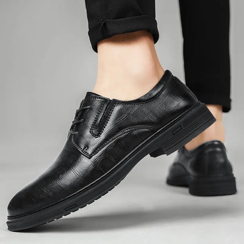 King Jinmai Dress Shoes Men's Black-4
