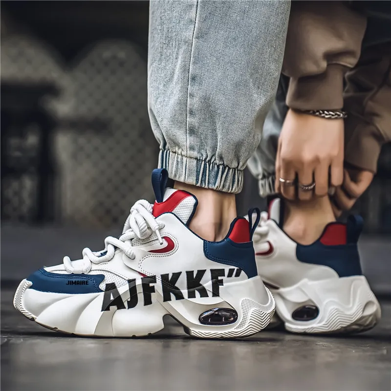 King Jinmai Anti Slip And Wear Resistant Height Increasing Low Top Chunky Sneakers Men's-2