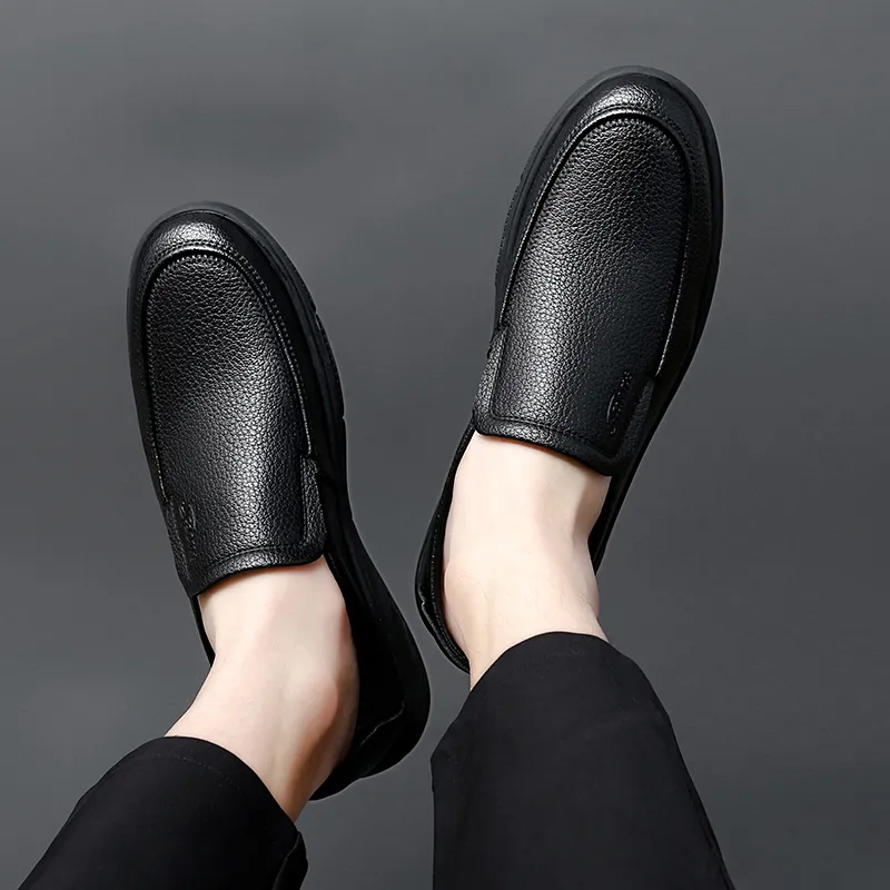 King Jinmai Casual Shoes Driving Shoes Comfortable Lightweight Men's Shoes Men's Black-5