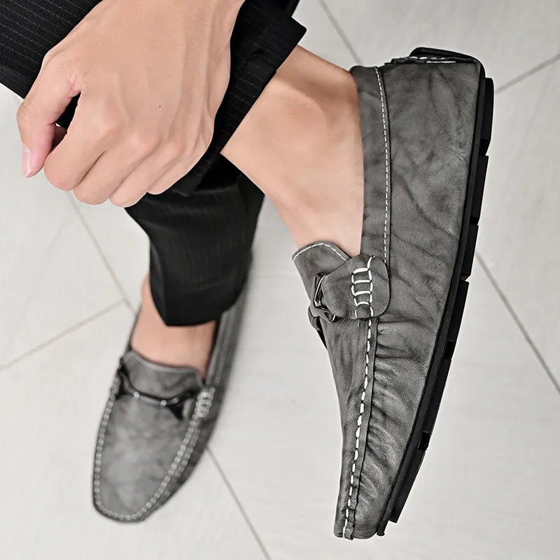 King Jinmai Men's Casual Shoes Men Low Top Black, Gray, Brown-15