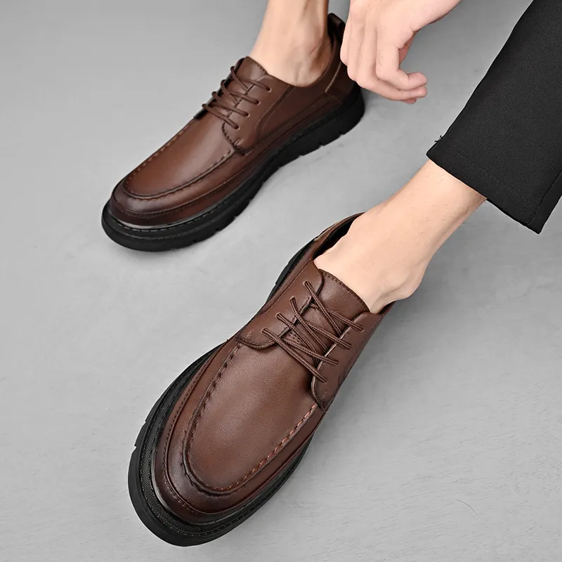 King Jinmai Men's Casual Shoes Men Low Top Black, Red Brown-20