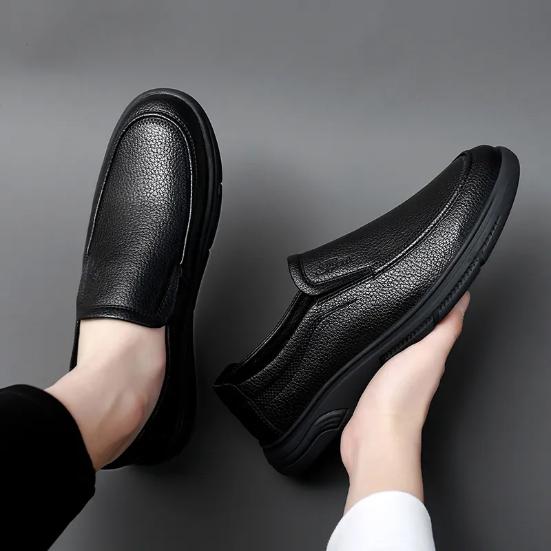 King Jinmai Casual Shoes Driving Shoes Comfortable Lightweight Men's Shoes Men's Black-3