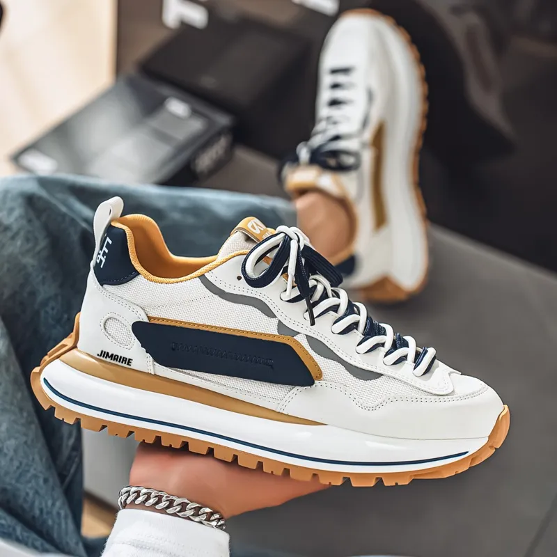 King Jinmai Abrasion Resistant Height Increasing Low Top Casual Shoes Men's-2