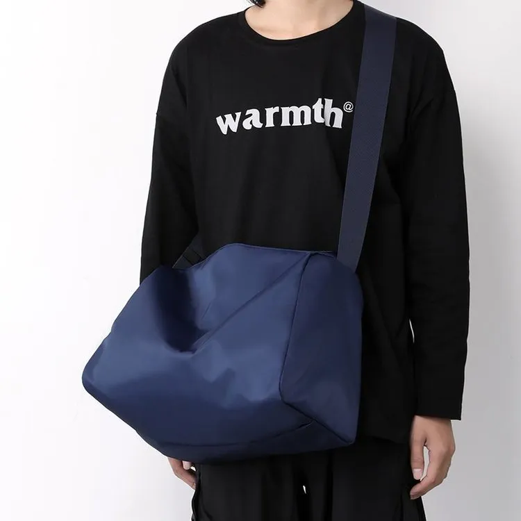 GKY Nylon Shoulder Bag Medium Size Unisex Black/Blue/Green-1
