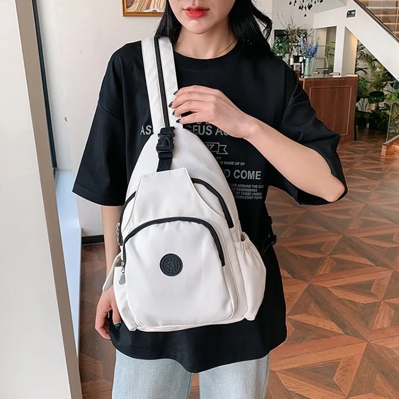 GKY Nylon Backpack Regular Unisex White/Orange/Black-4