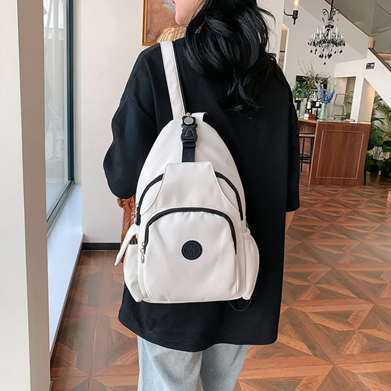 GKY Nylon Backpack Regular Unisex White/Orange/Black-1