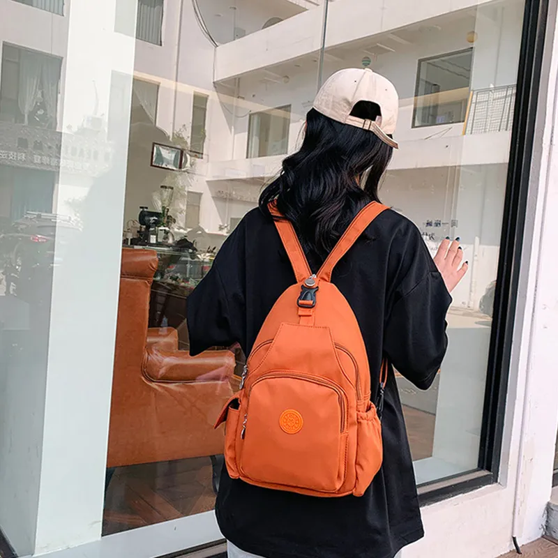 GKY Nylon Backpack Regular Unisex White/Orange/Black-7