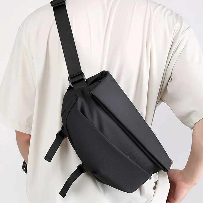GKY Nylon Fabric Shoulder Bag Crossbody Bag Sports Multifunction Medium Size Men's Black/White/Khaki-5