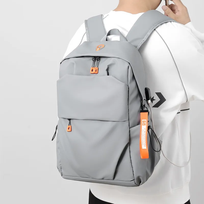 GKY Composite Cloth Backpack Regular Men's Light Gray/Dark Gray/Black-2