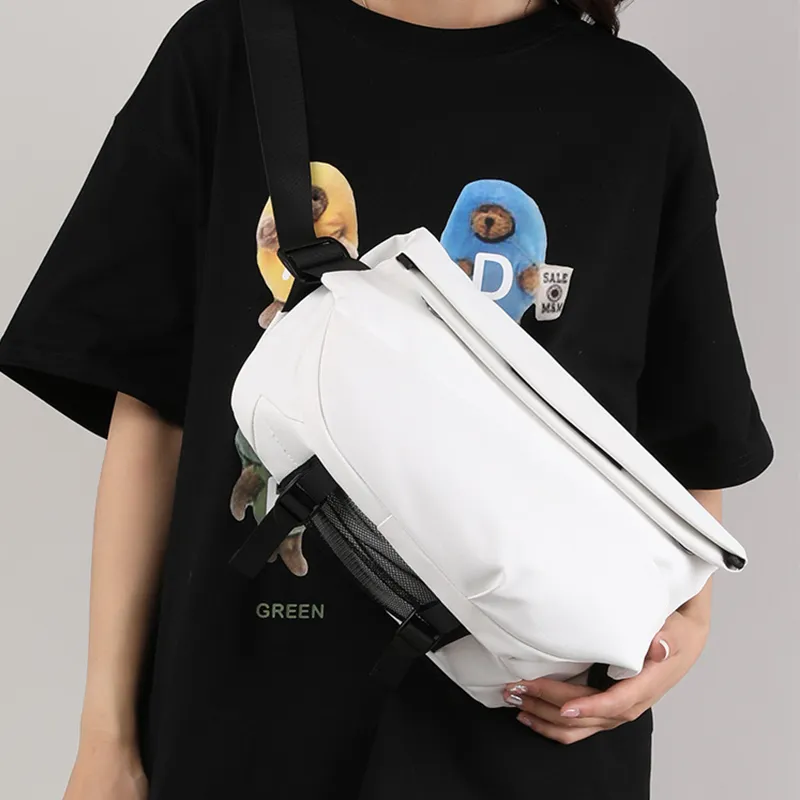 GKY Nylon Fabric Shoulder Bag Crossbody Bag Sports Multifunction Medium Size Men's Black/White/Khaki-10