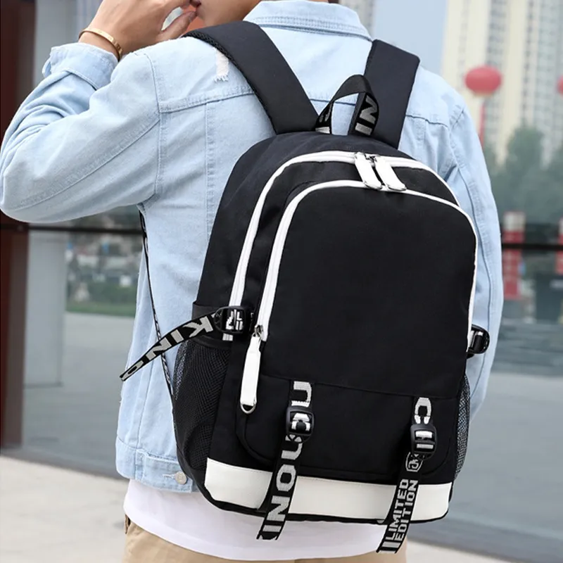 GKY Oxford Fashion Backpack Double Shoulder Backpack Regular Unisex Black-8