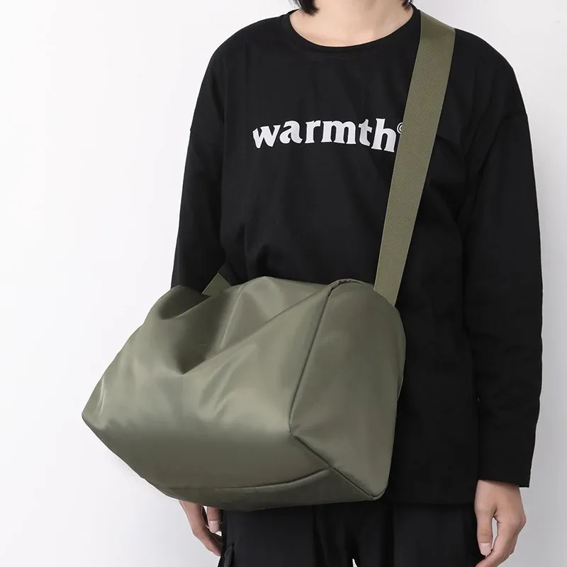 GKY Nylon Shoulder Bag Medium Size Unisex Black/Blue/Green-10