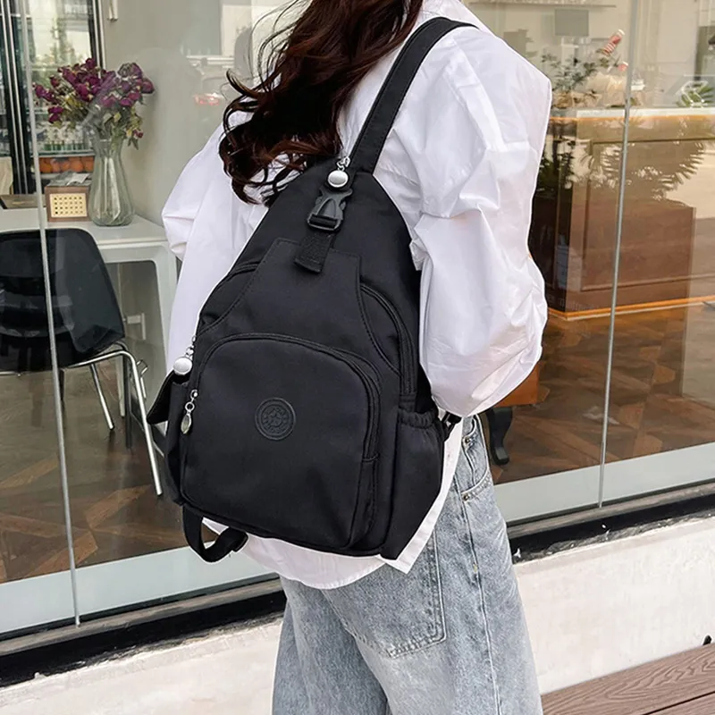 GKY Nylon Backpack Regular Unisex White/Orange/Black-14