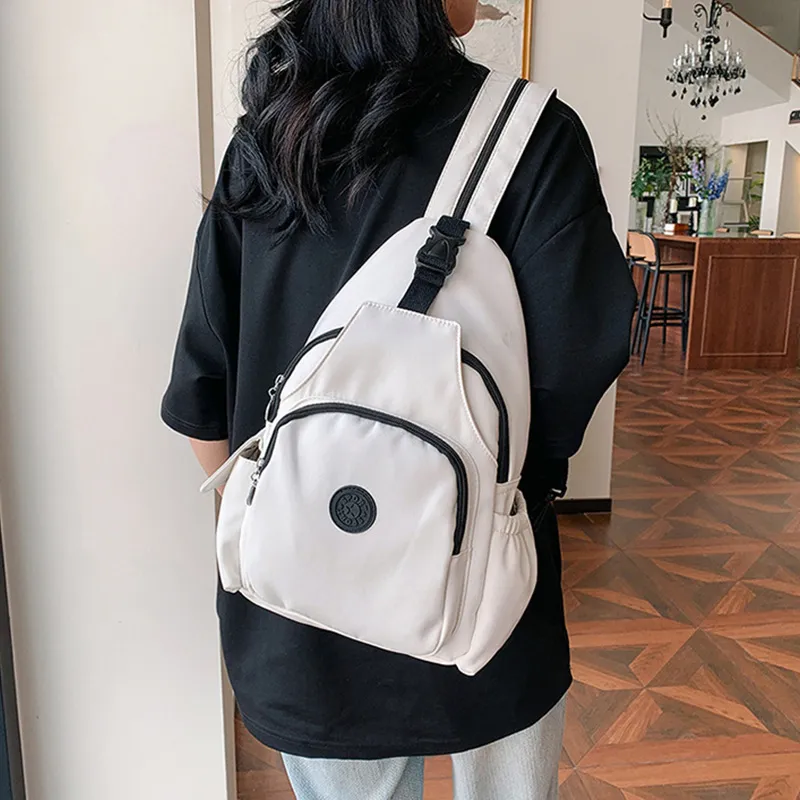 GKY Nylon Backpack Regular Unisex White/Orange/Black-2