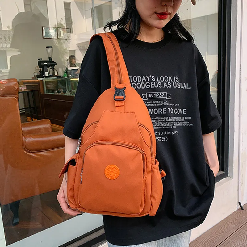 GKY Nylon Backpack Regular Unisex White/Orange/Black-8