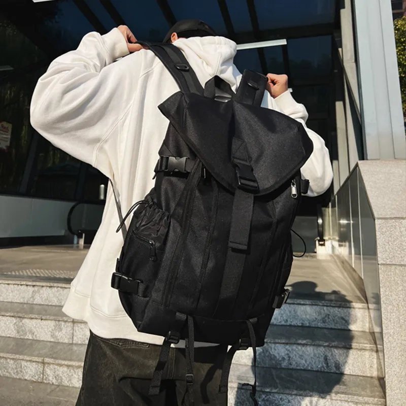 GKY Nylon Laptop Backpack Regular Unisex Black/Green/Orange/Brown-3