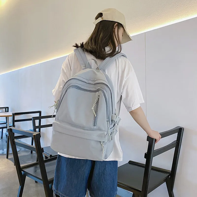 GKY Nylon Backpack Regular Unisex Blue/Black/Pink/Yellow/White-3