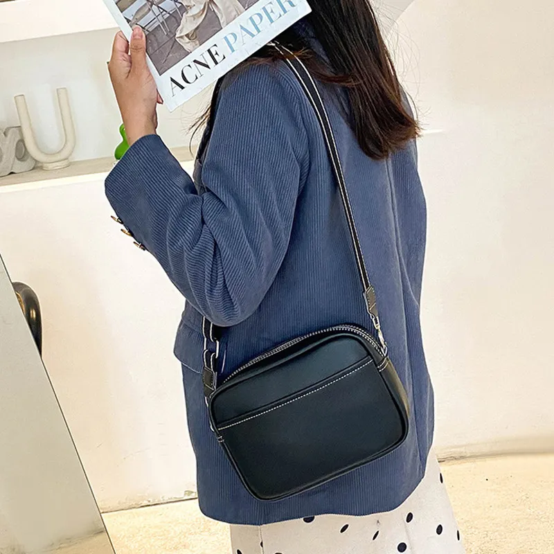 GKY Pu Shoulder Bag Women's Black/White/Khaki-3