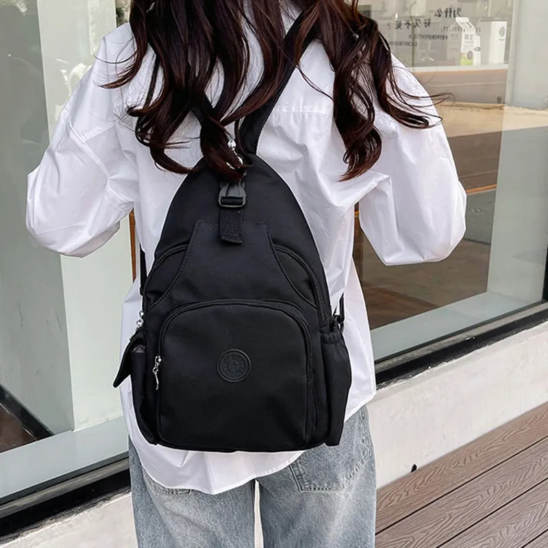 GKY Nylon Backpack Regular Unisex White/Orange/Black-12