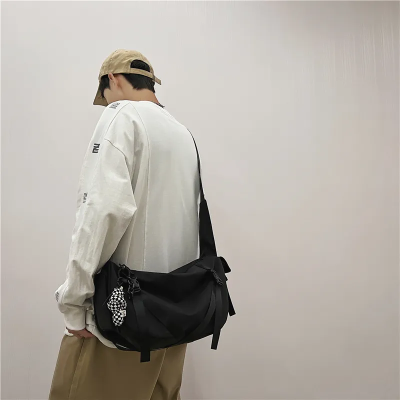 GKY Nylon Backpack Sports Bag, Shoulder Bag, Crossbody Bag Unisex Black/Blue/White-2