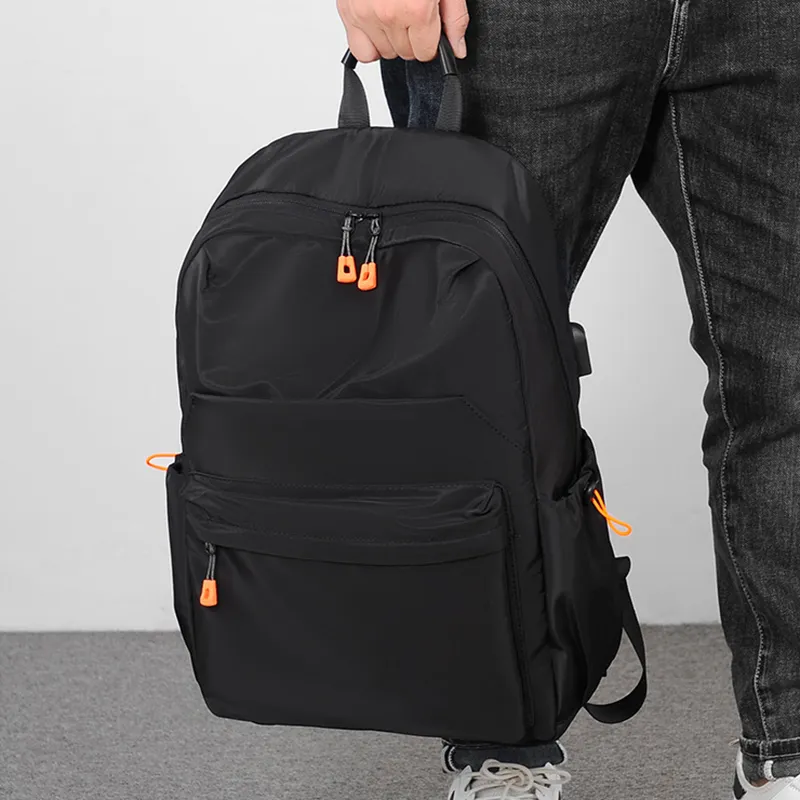 GKY Polyester Backpack Regular Men's Black/Dark Gray-6