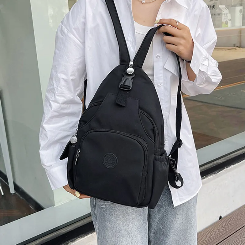 GKY Nylon Backpack Regular Unisex White/Orange/Black-13