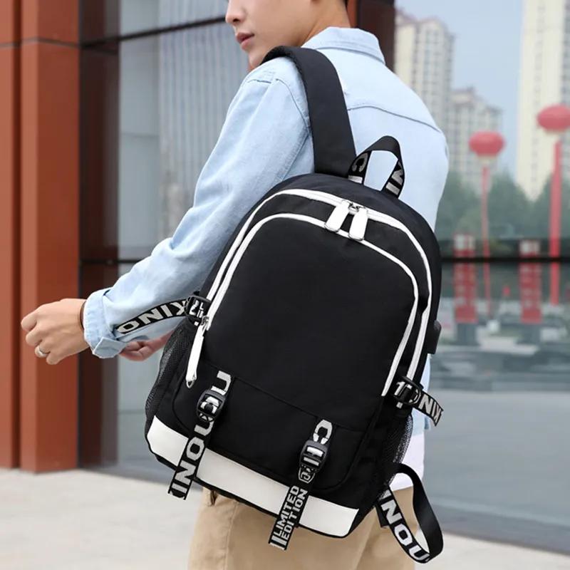 GKY Oxford Fashion Backpack Double Shoulder Backpack Regular Unisex Black-7