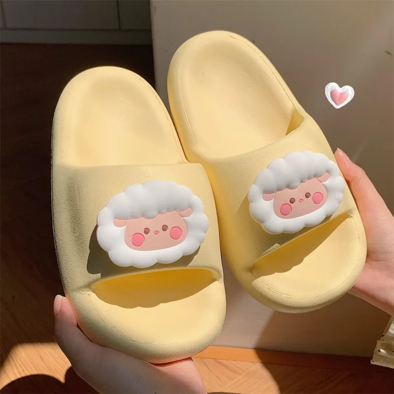 SHIGUDE Sandal Slippers Unisex, Cheese Yellow-4