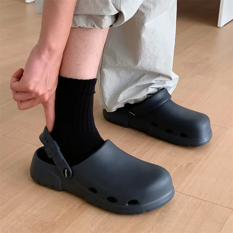 SHIGUDE Sandal Slippers Men's, Dark Gray-3
