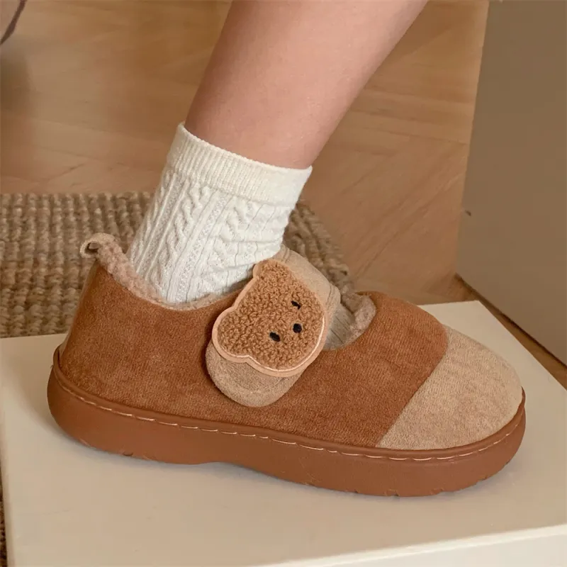 SHIGUDE Cotton Slippers Unisex Light Brown-22