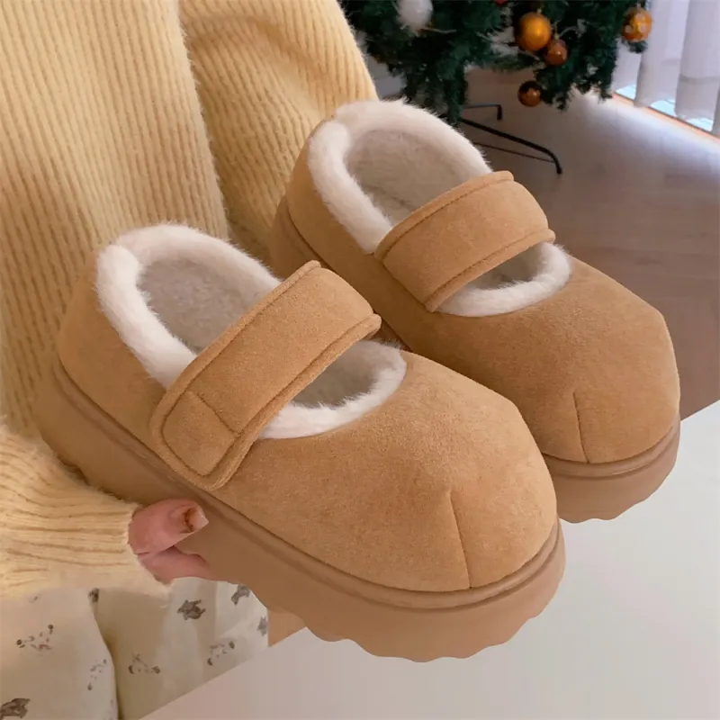 SHIGUDE Cotton Home Slippers Women's Light Khaki-2