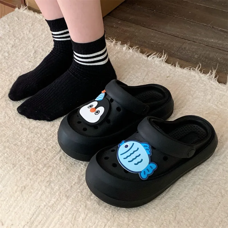 SHIGUDE Slippers Women's, Black-2
